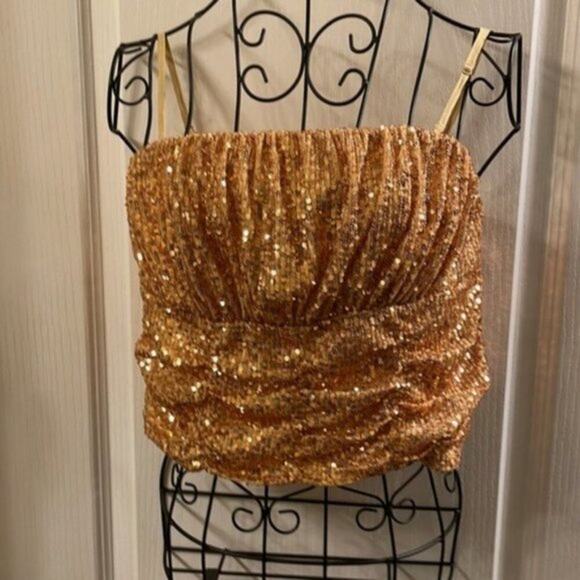 Free People Ta Da Top Gold L - Picture 8 of 10